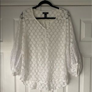 ALFANI SHEER POLKADOT TOP OR BEACH COVER UP